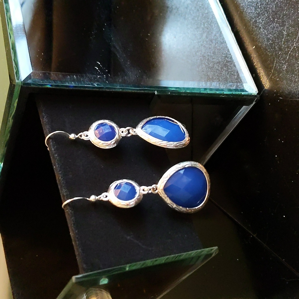Blue drop earrings